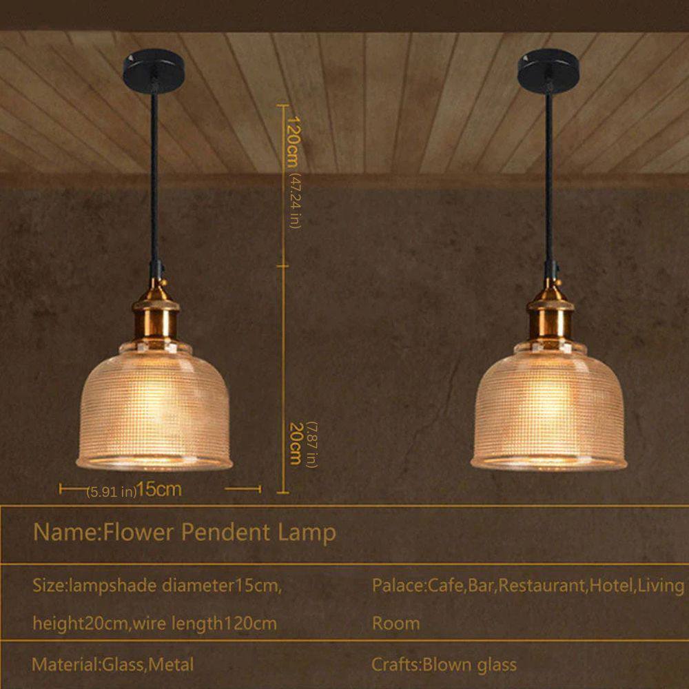 Classic Hanging Glass Lamp, Traditional Style Pendant