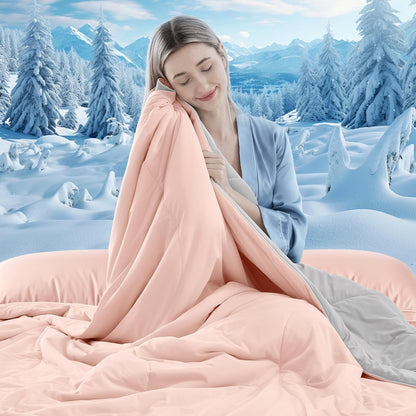 Cooling Comforter | Double-Sided Cooling Blanket for Hot Sleepers | Breathable Ice Fabric for Ultimate Comfort