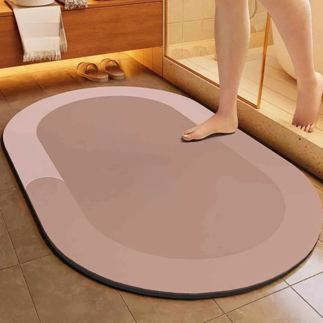 Quick-Dry Non-Slip Bath Mat with Moisture-Wicking Core for Bathroom, Shower & Toilet