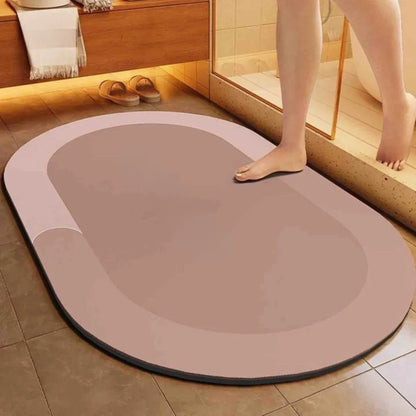 Quick-Dry Non-Slip Bath Mat with Moisture-Wicking Core for Bathroom, Shower & Toilet