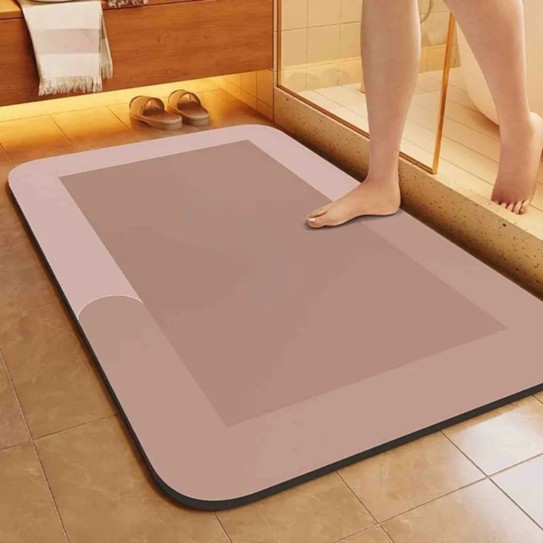 Quick-Dry Non-Slip Bath Mat with Moisture-Wicking Core for Bathroom, Shower & Toilet