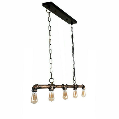 Iron Pipe Ceiling Light 43 in Tall Steampunk Hanging Fixture E27 Socket Retro Industrial Style Dining Room Kitchen Bar Restaurant Cafe Loft