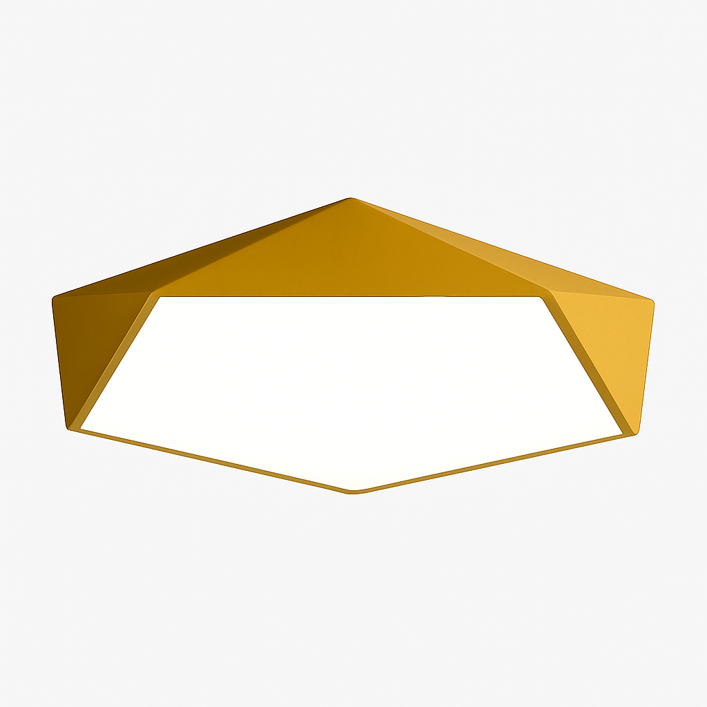 Angular Metal Ceiling Light Fixture with LED Bulbs Included – Surface Mount, Dimmable Remote Control for Bedroom, Dining Room, Hallway