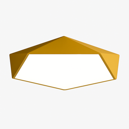 Angular Metal Ceiling Light Fixture with LED Bulbs Included – Surface Mount, Dimmable Remote Control for Bedroom, Dining Room, Hallway