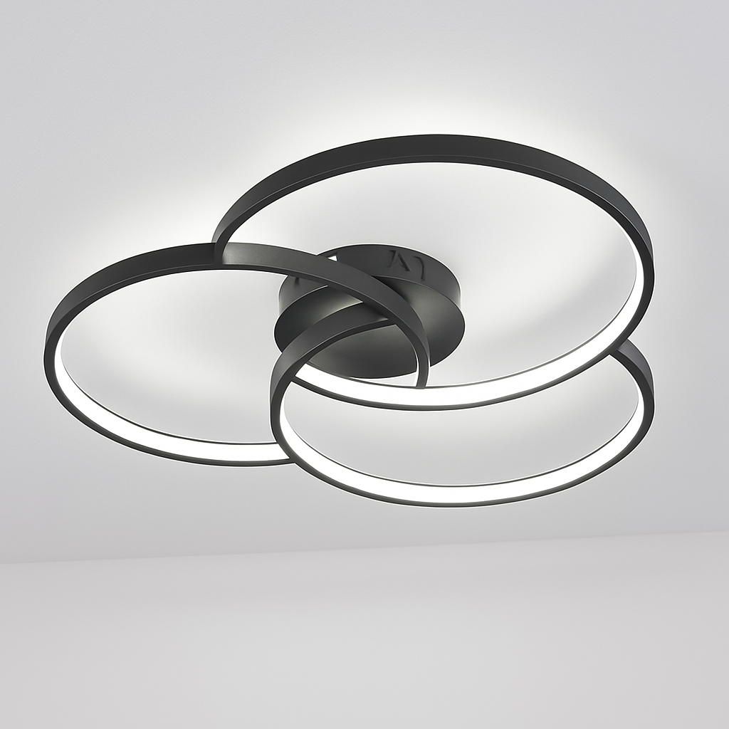 Three-Ring LED Ceiling Light Fixture Dimmable Contemporary Flush Mount for Kitchen Bedroom Living Room