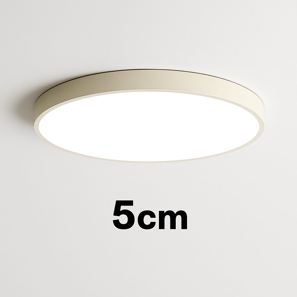 Flush Mount LED Ceiling Light with Frosted Glass Diffuser – Dimmable Round Fixture for Bedroom Kitchen Living Room – Iron Frame 9–24 Inch Mo
