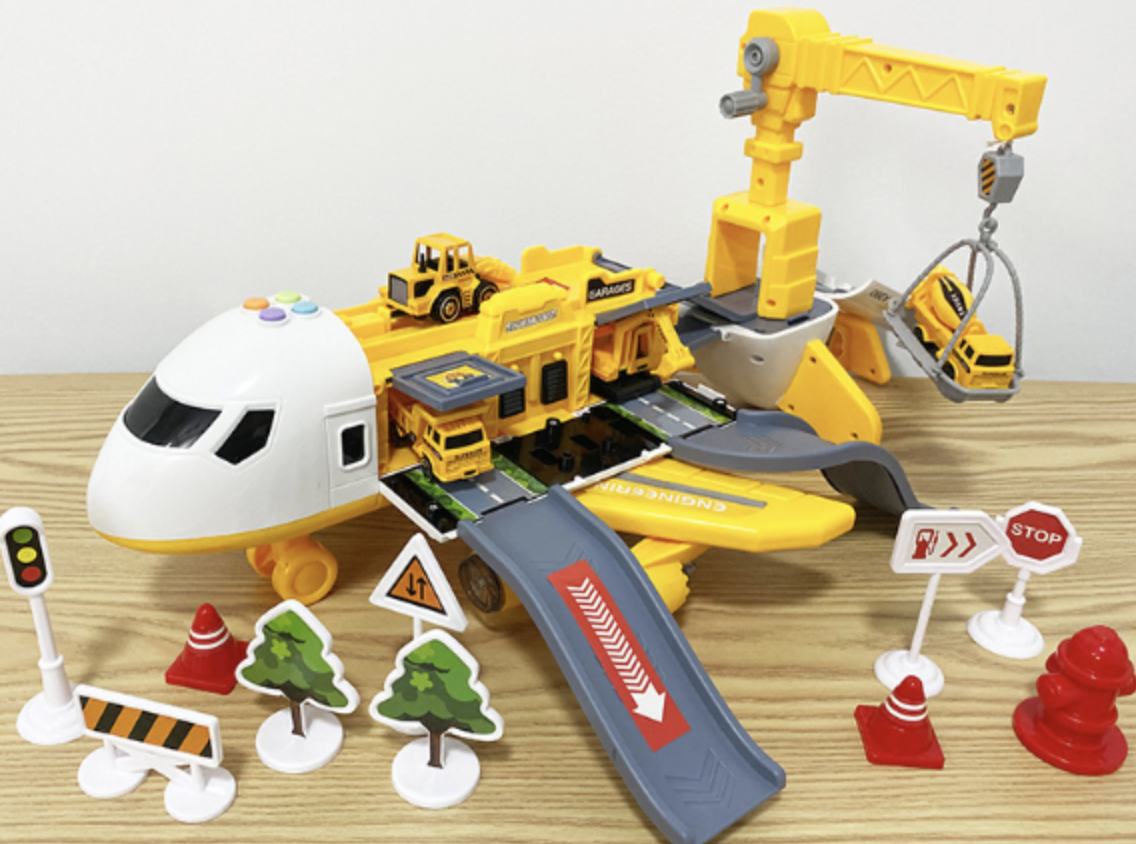 Interactive Cargo Plane Toy Set with Vehicles & Accessories for Kids Ages 3-6 | STEM Building Play for Toddlers & Preschool Boys Girls