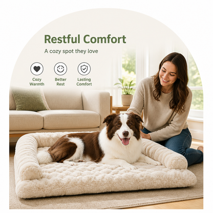 Ortekor Imitation Rabbit Fur & Anti-Slip Dog Bed