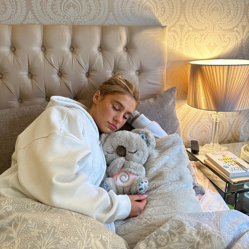 Breathing Plush Sleep Companion with Night Light & Soothing Sounds for Kids & Adults - Bedtime Relaxation Buddy