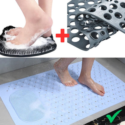 SafeGrip | Non-Slip Bath Mat with Built-in Foot Scrubber | Enhanced Safety and Hygiene for a Secure Shower Experience