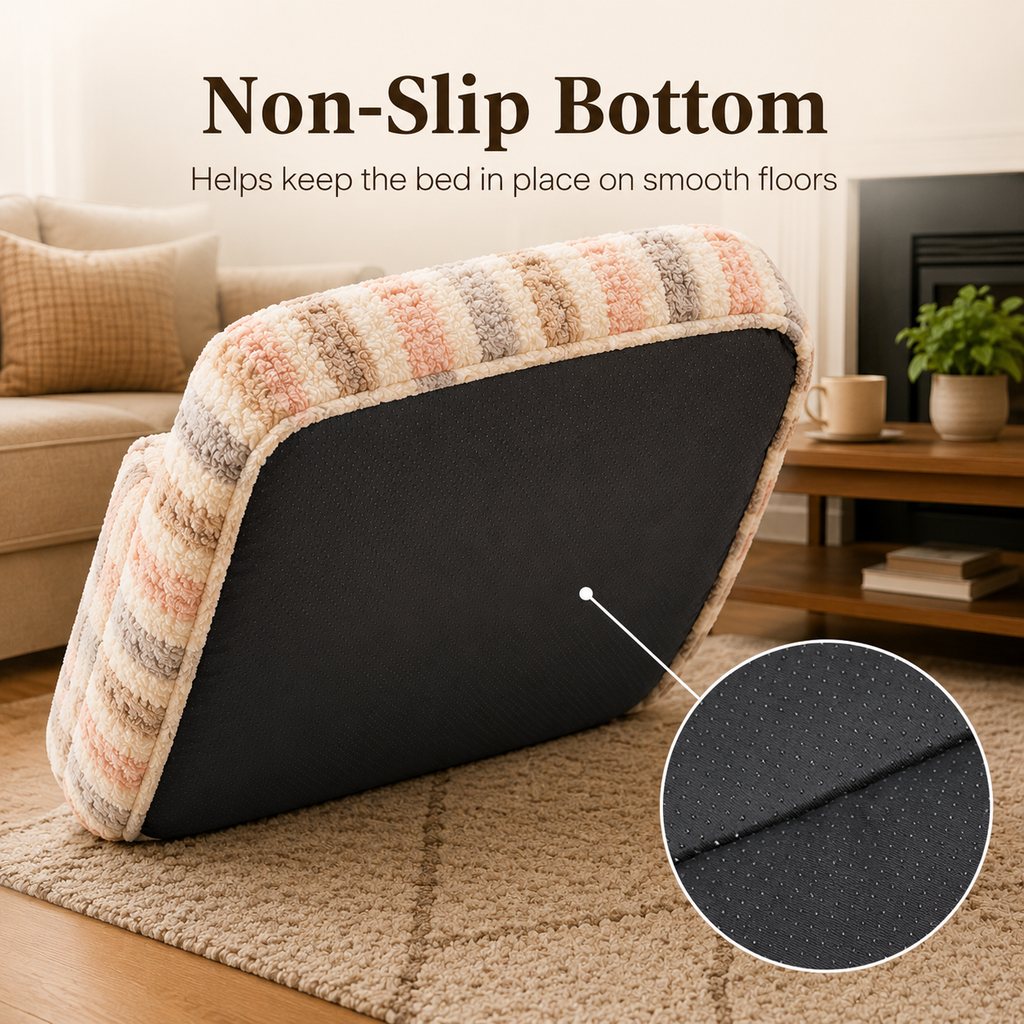 Ortekor Cozy Plush Dog Sofa Bed for Living Rooms - Soft Bolstered Support for Everyday Naps