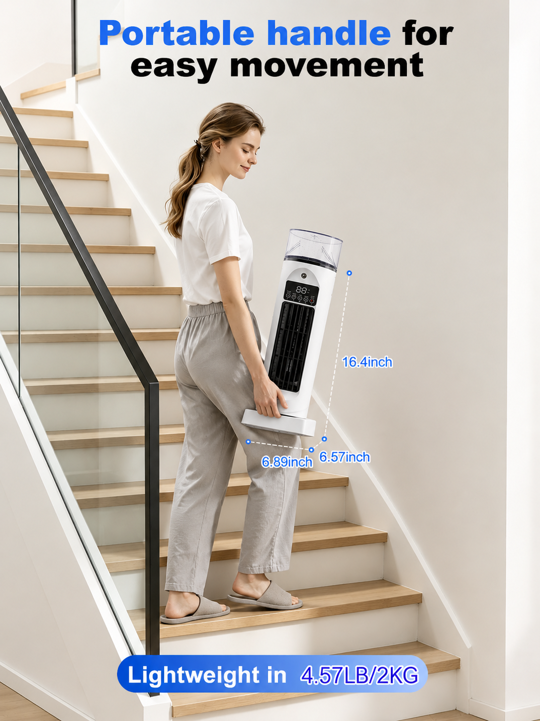Evaporative Air Cooler with Remote Control – 4-Function Portable Fan with Humidifier & Timer for Bedroom, Living Room, Home Office
