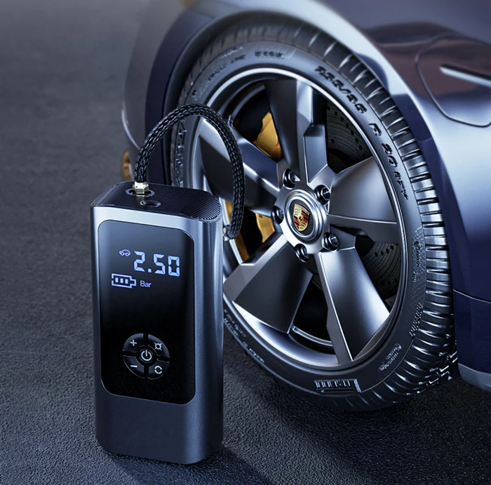 Portable Tire Inflator with Rechargeable Battery – Digital 150 PSI Auto Shutoff Air Pump for Car, Bike, Motorcycle