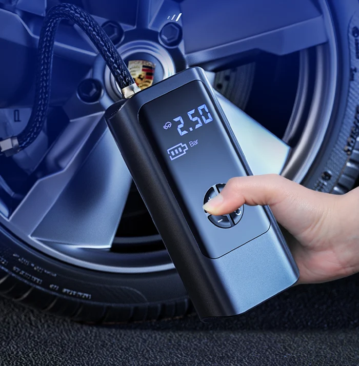 Portable Tire Inflator with Rechargeable Battery – Digital 150 PSI Auto Shutoff Air Pump for Car, Bike, Motorcycle
