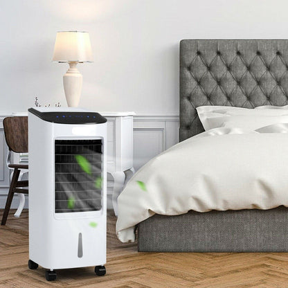 Floor-Standing Evaporative Cooler with Remote – Portable Room Cooling Unit for Bedroom, Office & Living Space – Windowless Design, Rolling