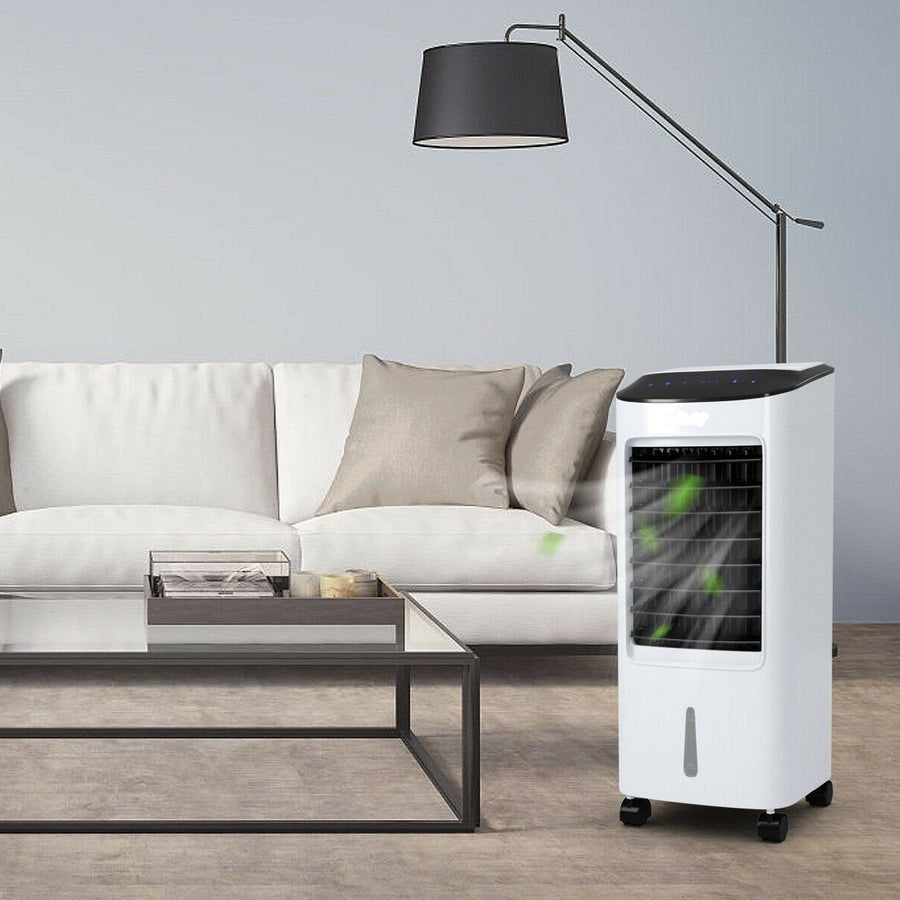 Floor-Standing Evaporative Cooler with Remote – Portable Room Cooling Unit for Bedroom, Office & Living Space – Windowless Design, Rolling