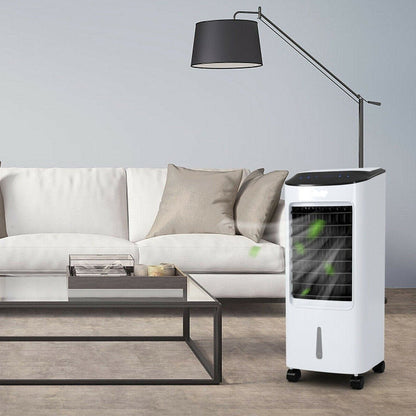 Floor-Standing Evaporative Cooler with Remote – Portable Room Cooling Unit for Bedroom, Office & Living Space – Windowless Design, Rolling
