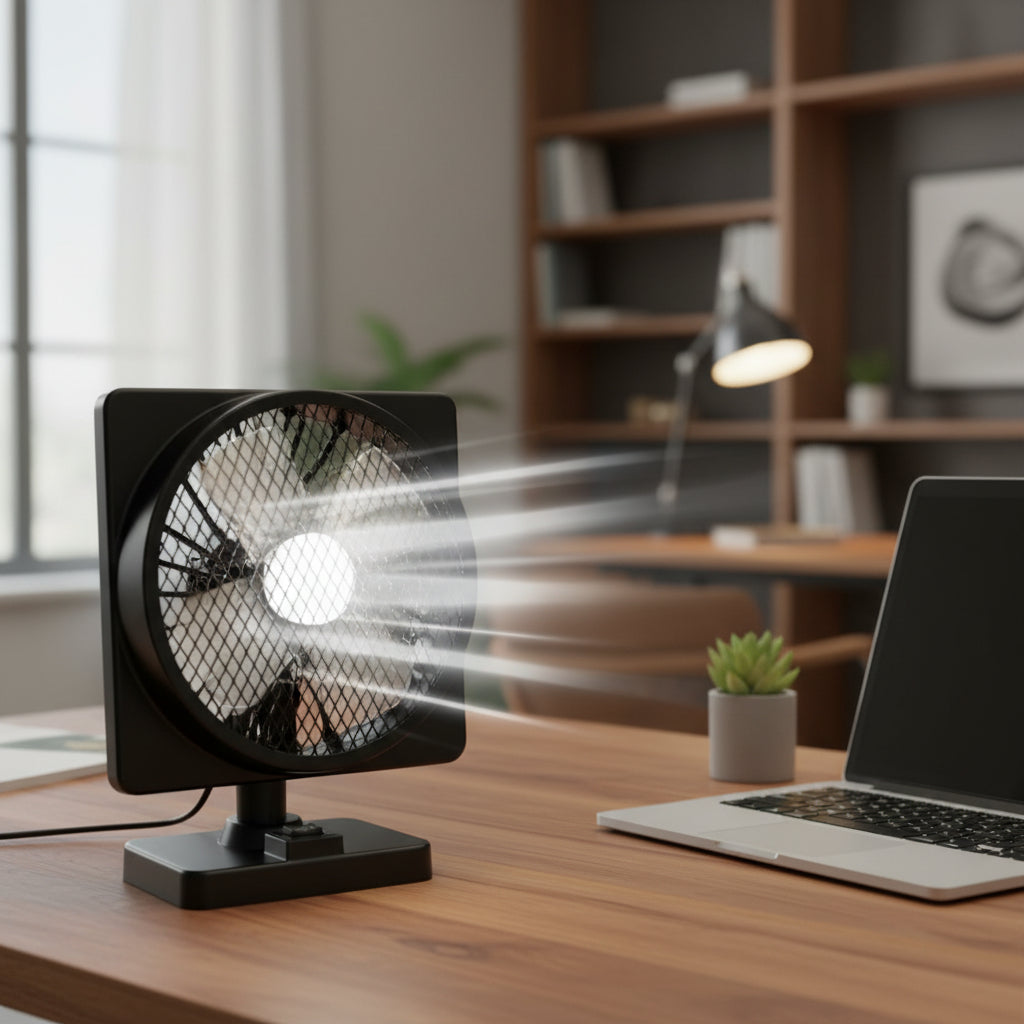 Portable USB Car Fan | 12V Cooling Solution with 360° Adjustable Direction for Comfortable Driving