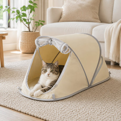 Ortekor Portable Foldable Pet Tent for Cats & Small Dogs - Cozy Private Resting Space for Home, Patio & Camping