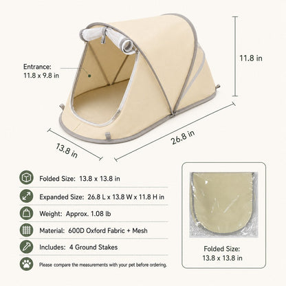 Ortekor Portable Foldable Pet Tent for Cats & Small Dogs - Cozy Private Resting Space for Home, Patio & Camping