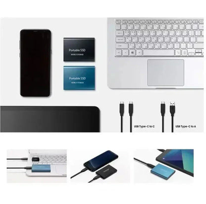 Portable SSD External Drive 1050 MB/s High-Speed USB-C Solid State Storage for Laptop Desktop Mac PC Gaming Backup Travel Work