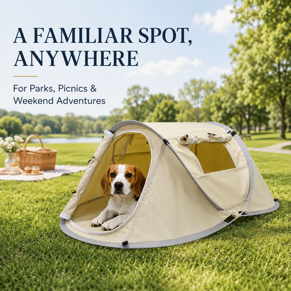 Ortekor Portable Pop-Up Pet Tent for Home, Parks & Travel - A Familiar Rest Space for Cats & Small Dogs