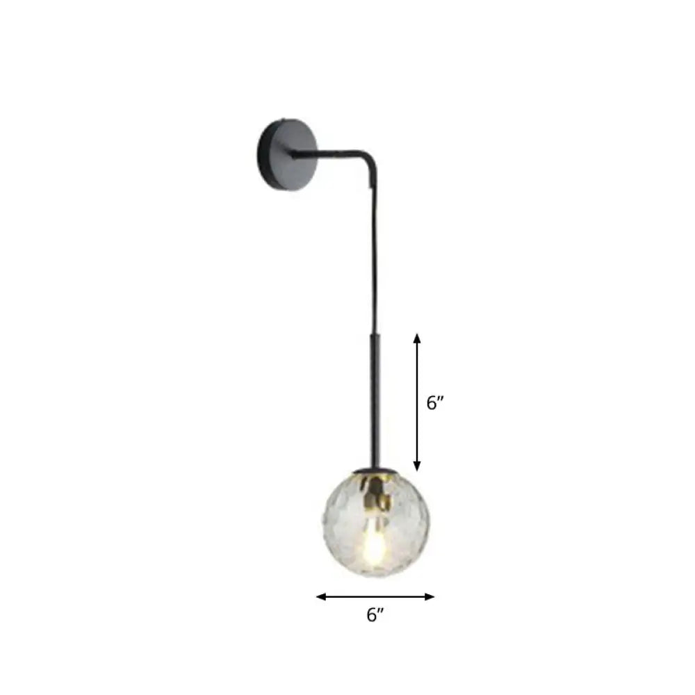 Contemporary Globe Sconce – Single-Light Fixture with Clear or Frosted Sphere – Wall-Mount Accent for Hallway, Bedside & Living Room