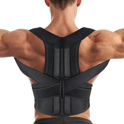 Back Support Brace Posture Corrector Vest for Men & Women with Resistance Band