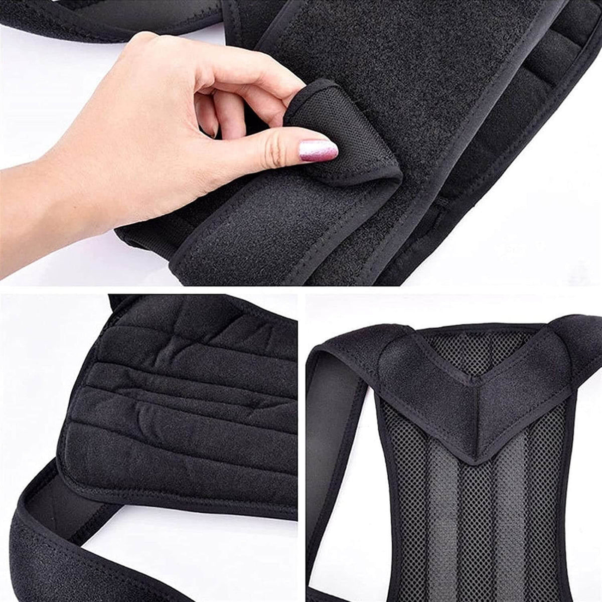Back Support Brace Posture Corrector Vest for Men & Women with Resistance Band