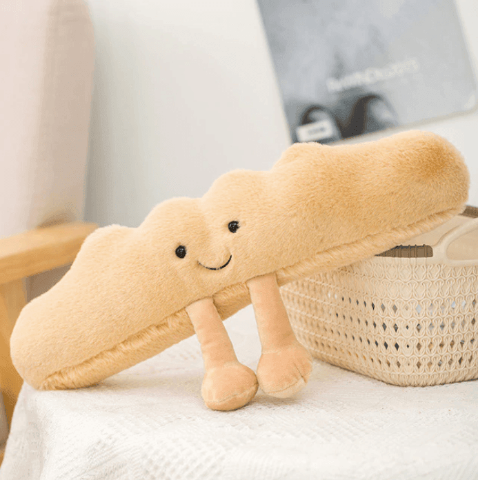 Handcrafted Bakery-Style Stuffed Pillow – Whimsical Textile Accent for Kids' Rooms, Bedrooms & Sofas – 5 Foodie Shapes