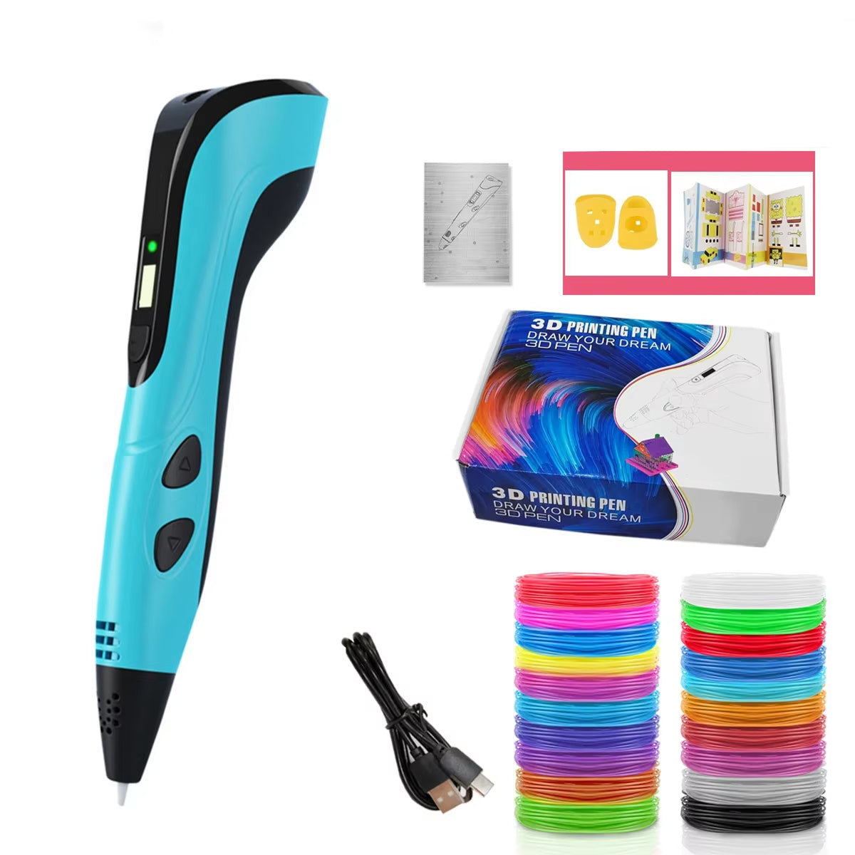 3D Drawing Pen for Kids – Three Speed Levels, Lightweight Design, LCD Monitor, Standard Filament Compatible