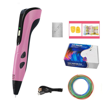 3D Drawing Pen for Kids – Three Speed Levels, Lightweight Design, LCD Monitor, Standard Filament Compatible
