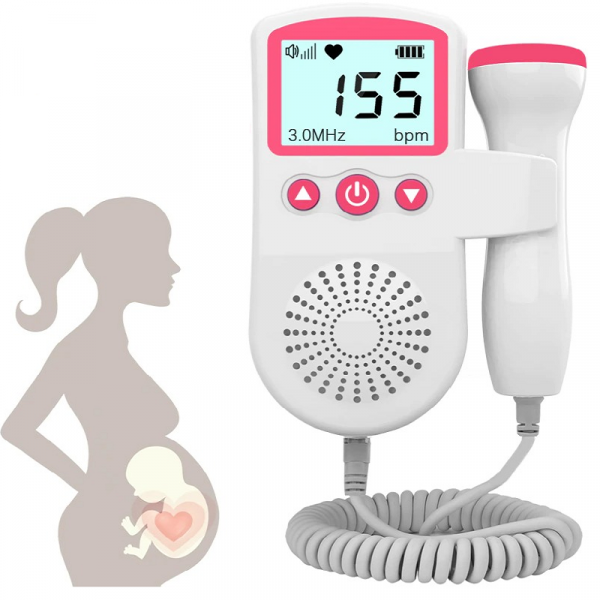 Handheld Fetal Heart Rate Monitor for Home Pregnancy Monitoring with LCD Display & Audio Speaker