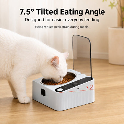 Ortekor Smart Motion Sensor Covered Cat Bowl for Cleaner Indoor Feeding - Auto Open Lid Helps Keep Food Covered from Dust, Hair & Flies