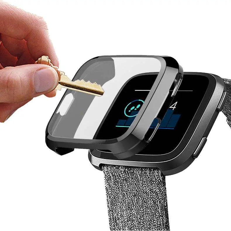 Snap-On Case & Screen Shield for Fitbit Versa 2 – Full-Body Edge Protection, Touch-Friendly Clear TPU Cover