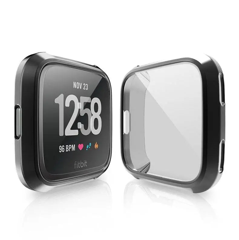 Snap-On Case & Screen Shield for Fitbit Versa 2 – Full-Body Edge Protection, Touch-Friendly Clear TPU Cover