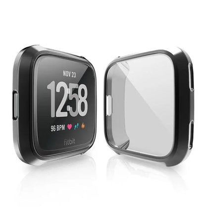 Snap-On Case & Screen Shield for Fitbit Versa 2 – Full-Body Edge Protection, Touch-Friendly Clear TPU Cover