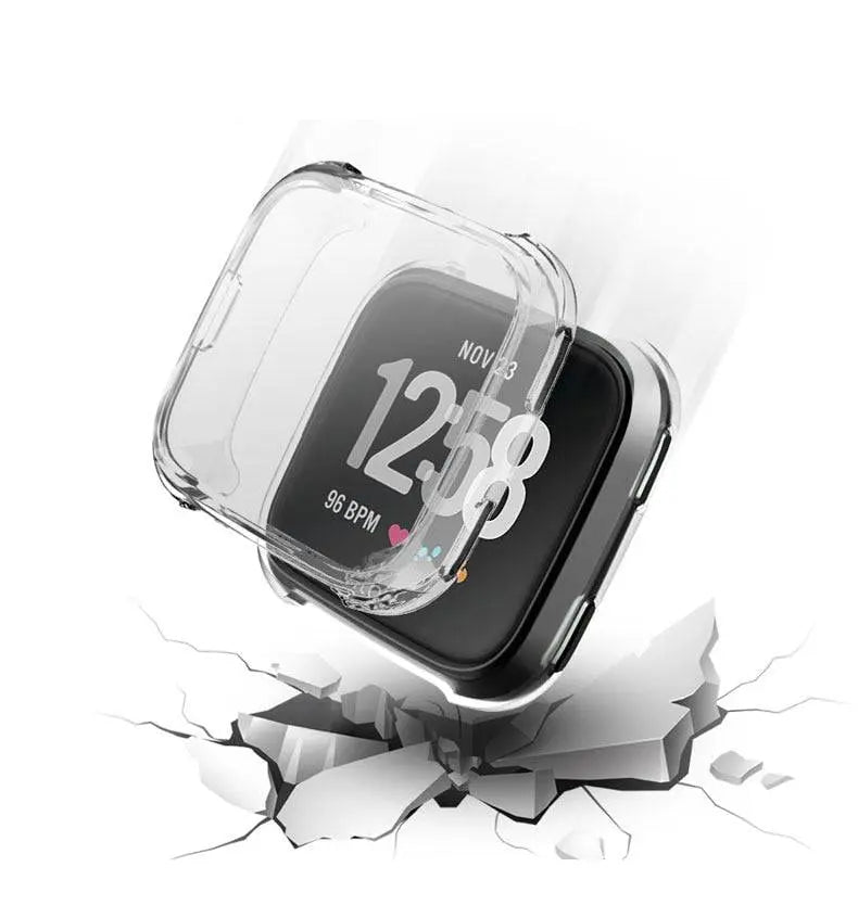 Snap-On Case & Screen Shield for Fitbit Versa 2 – Full-Body Edge Protection, Touch-Friendly Clear TPU Cover