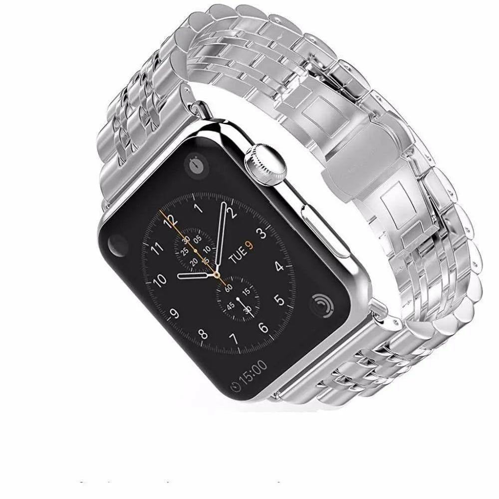 Metal Band and Protective Case Bundle for 38-44mm Apple Watch
