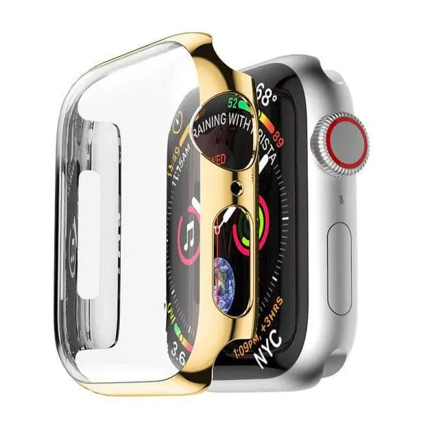 Full-Coverage Apple Watch Case + Screen Guard – Polycarbonate Shell, Tempered Glass Display Protector, Precision-Fit Series 5 40mm/44mm