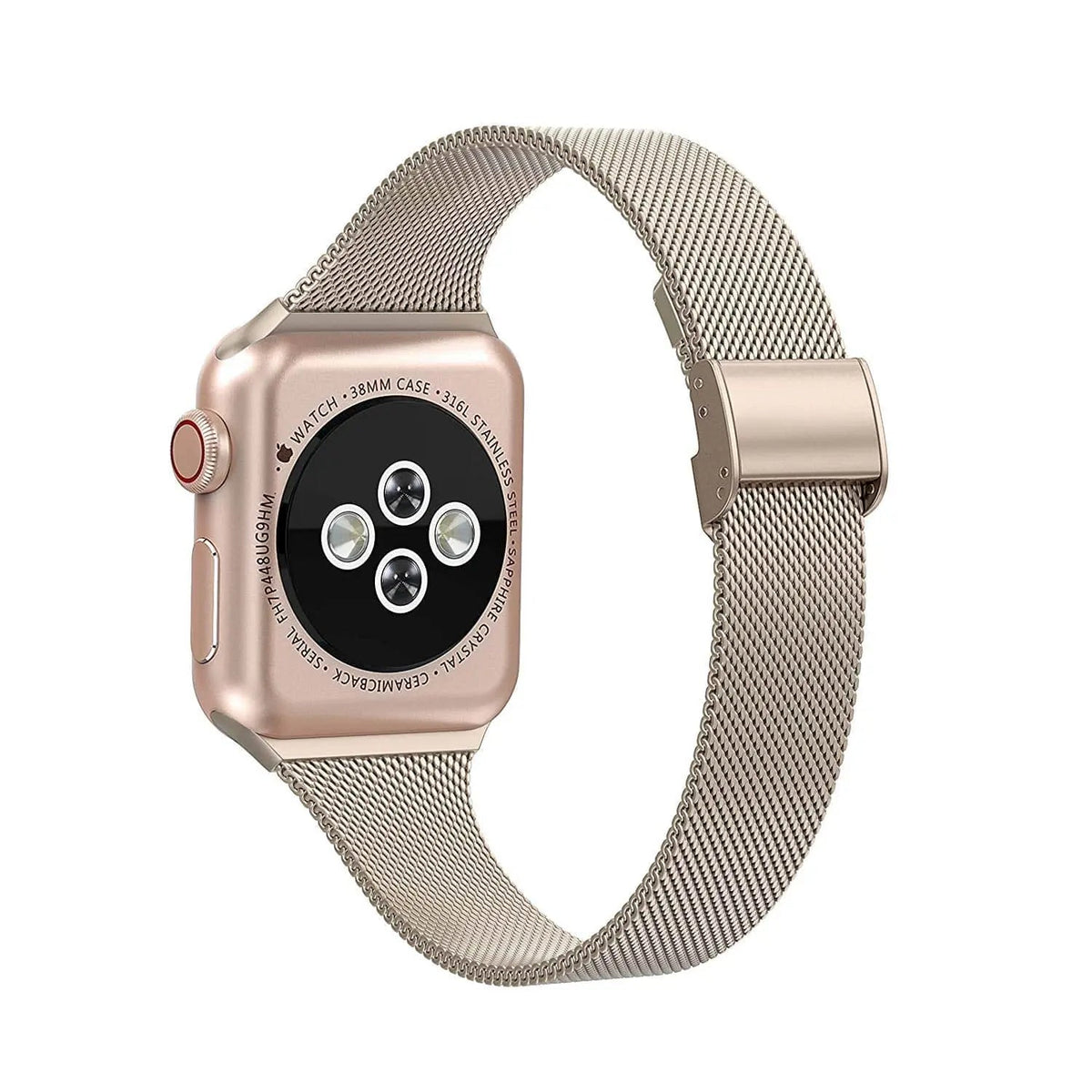 Adjustable Stainless Steel Link Bracelet for Apple Watch – Magnetic Clasp, Multiple Size Options