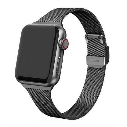 Adjustable Stainless Steel Link Bracelet for Apple Watch – Magnetic Clasp, Multiple Size Options