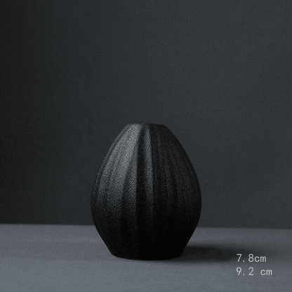 MidNight Black Textured Ceramic Vases