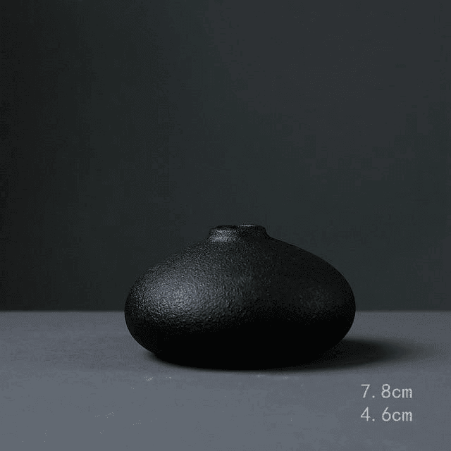 MidNight Black Textured Ceramic Vases