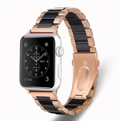 Metal & Ceramic Smartwatch Wristband – Compatible with Apple Watch Series 10/11/12 (38-46mm) & Ultra (49mm)