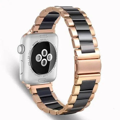 Metal & Ceramic Smartwatch Wristband – Compatible with Apple Watch Series 10/11/12 (38-46mm) & Ultra (49mm)
