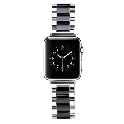 Metal & Ceramic Smartwatch Wristband – Compatible with Apple Watch Series 10/11/12 (38-46mm) & Ultra (49mm)