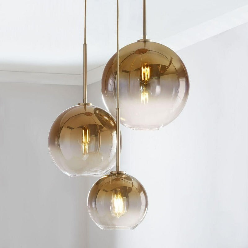 Stylish Brass Pendant Light with Glass Shade