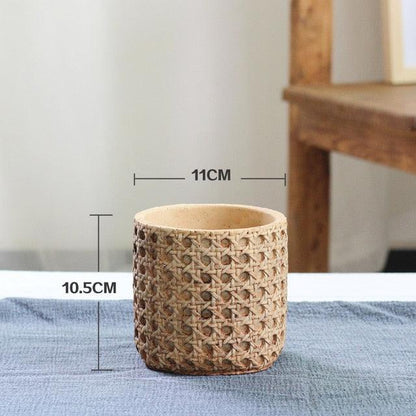 RattanWeave™ Concrete Planter
