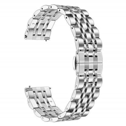 Stainless Steel Watch Strap for Galaxy Watch 4/5/6 – Adjustable Metal Band with Secure Clasp & Multiple Finish Options